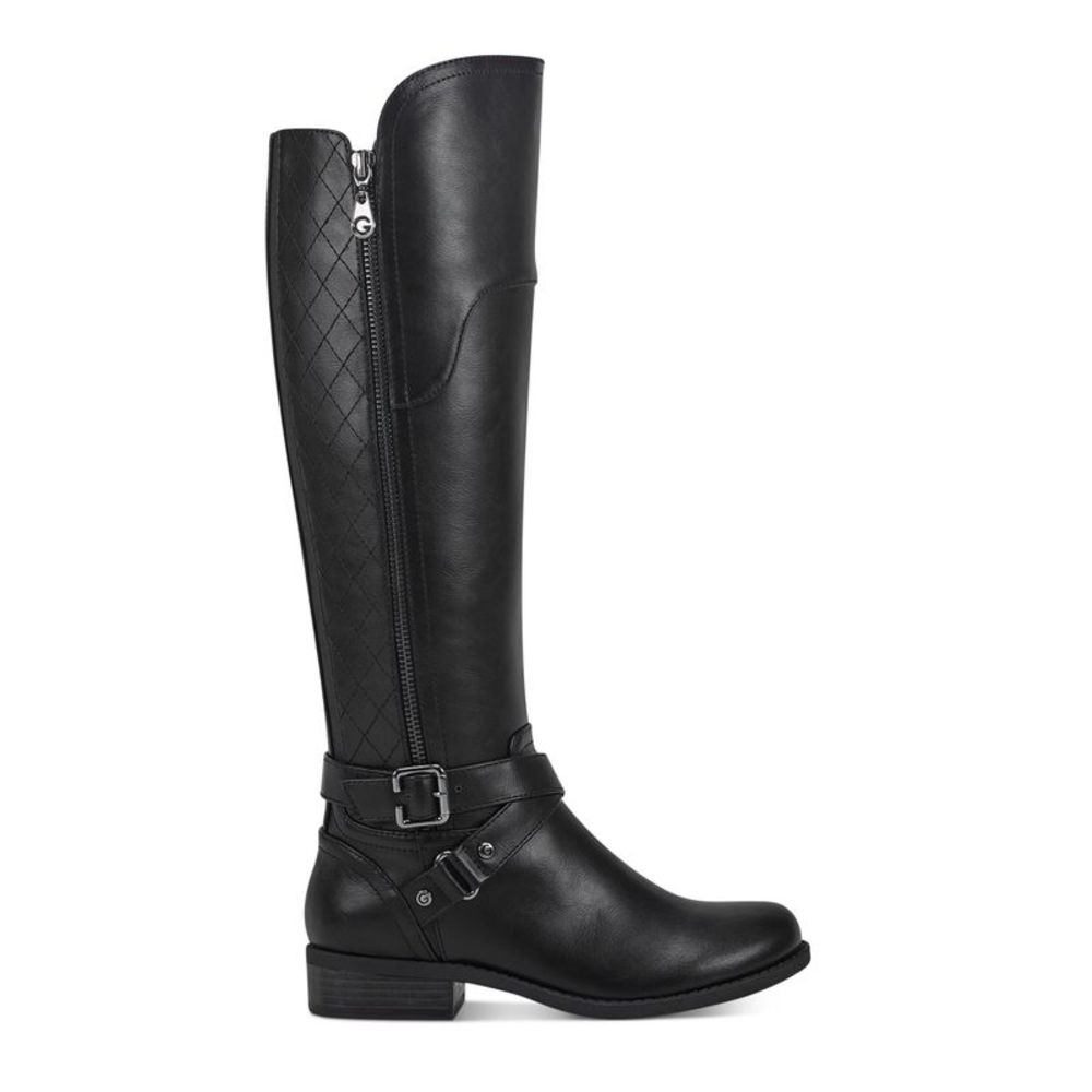 GBG GUESS Womens Black Haydin Round Toe Block Heel Zip-Up Riding Boot 7.5 M